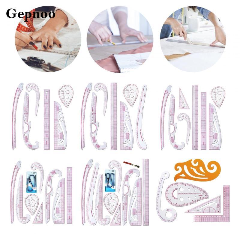 [Gepnoo] Style Sewing French Curve Ruler Set Dress Makers Ruler Clothes Pattern Making Ruler