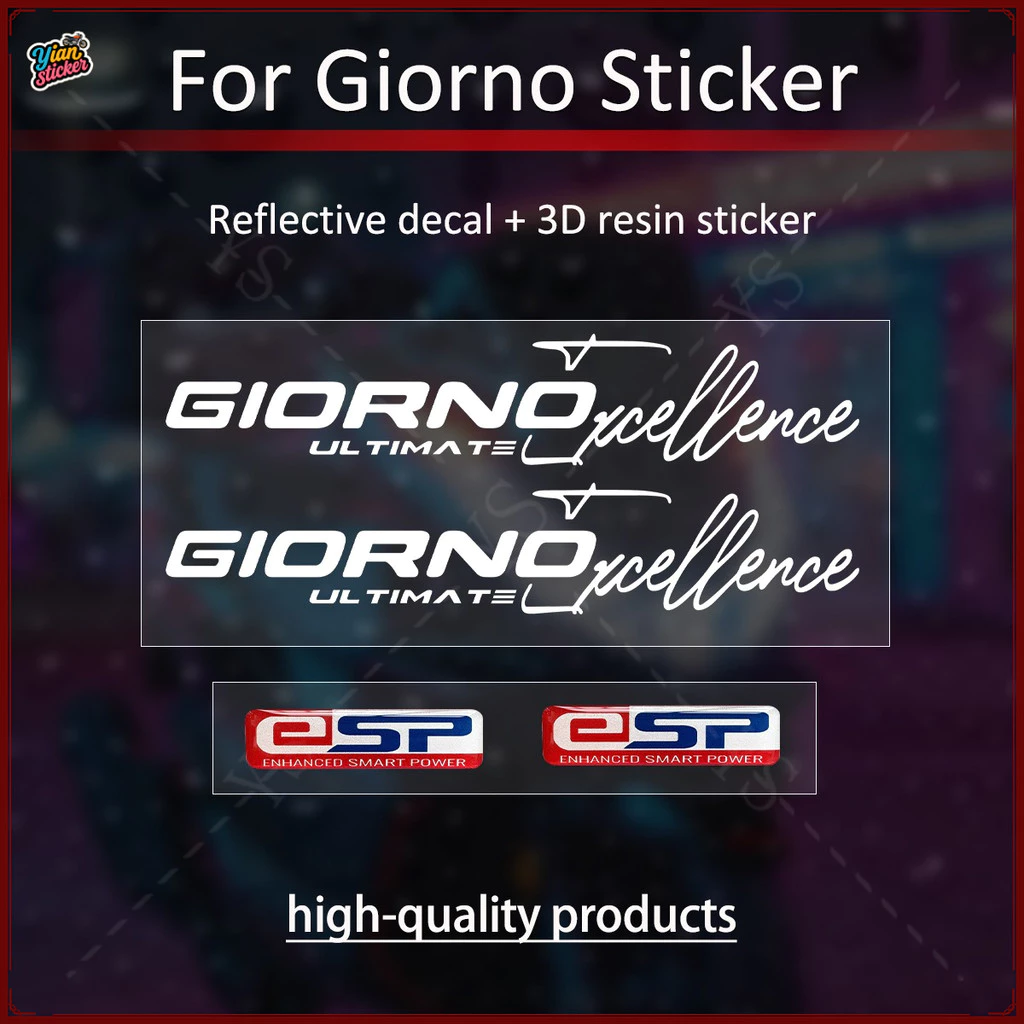 สติ๊กเกอร์สะท้อนแสง GIORNO หน้าหลัง 3D เรซิ่น thumbnail 3