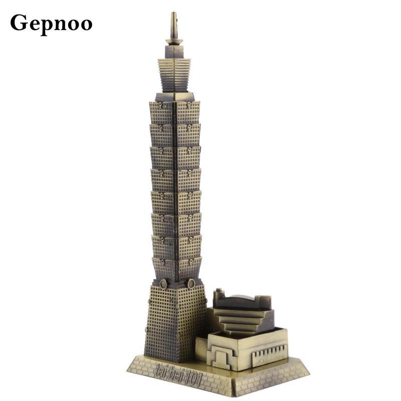 [Gepnoo] Bronze Taipei 101 Tower Building Sculpture รูปปั้นของที่ระลึกการเดินทางธุรกิจของขวัญเครื่อง