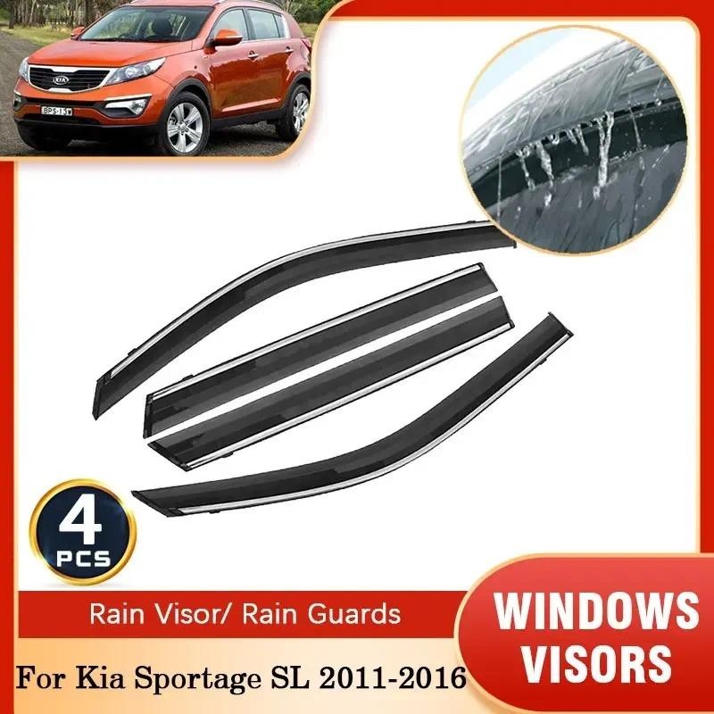 4x สําหรับ Kia Sportage SL 2011 2012 2013 2014 2015 2016 รถ Rain Window Visors Trim Deflectors Awing