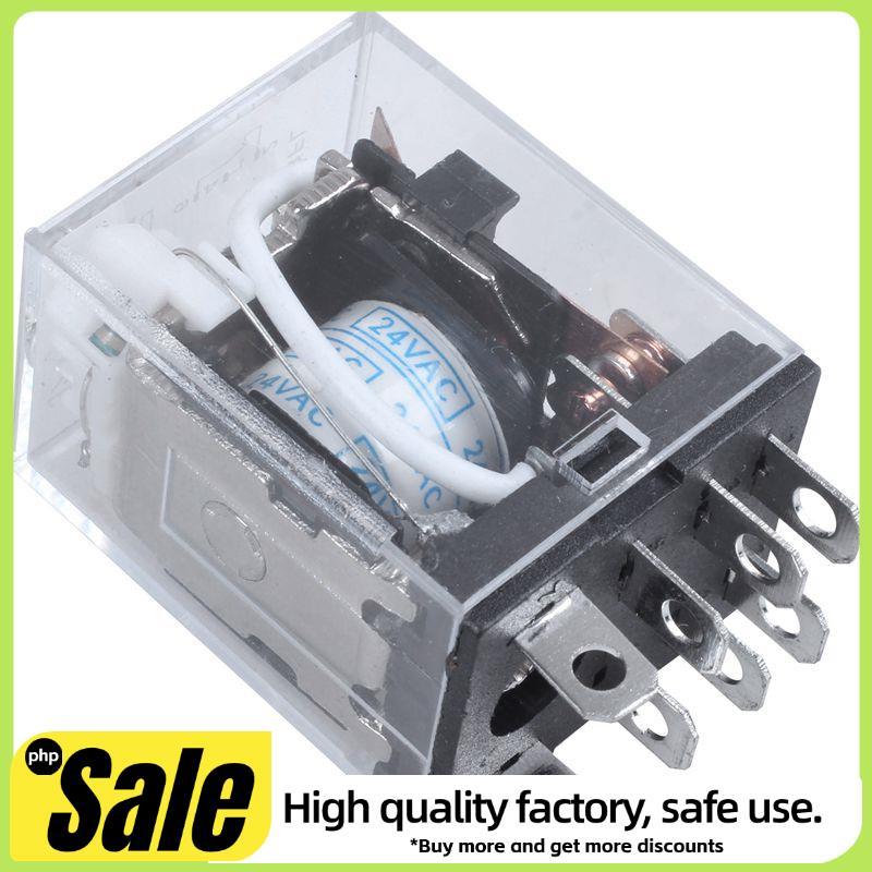 JQX-13F LY2 AC 24V คอยล์ 8-Pin DPDT รีเลย์แม่เหล็กไฟฟ้า LED สีแดง