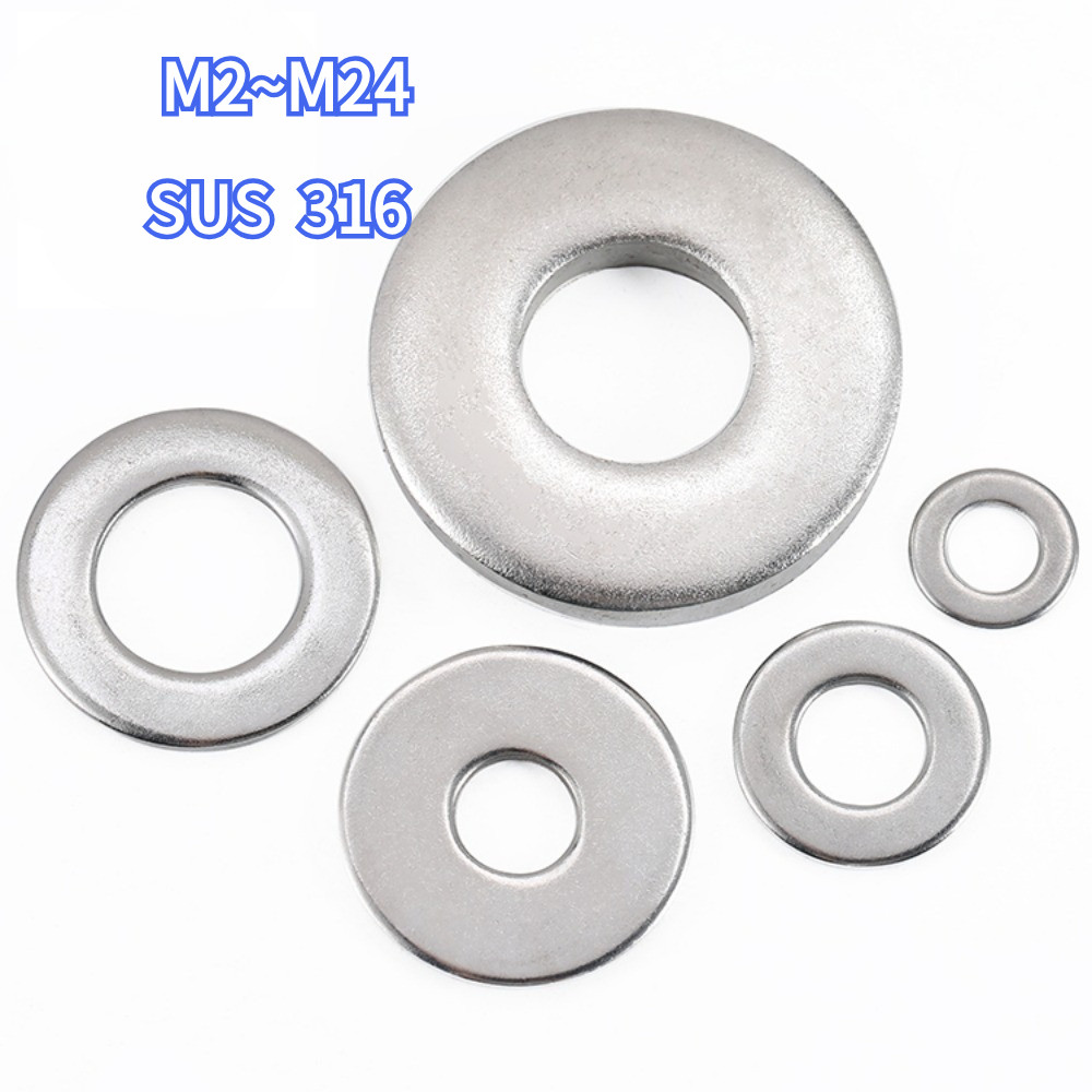 [LMF]316 เครื่องซักผ้าสแตนเลสแบบแบน M2~M24