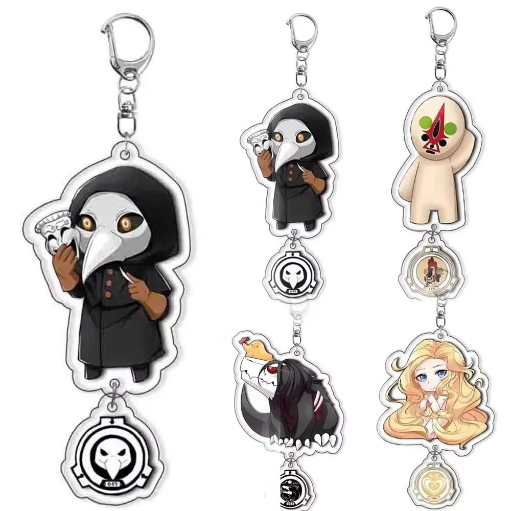 SCP Foundation พวงกุญแจ SCP-049 SCP-173 SCP-682 SCP-166 Chibi Anime Acrylic รุ่นสําหรับตกแต่งกระเป๋า