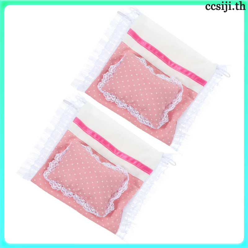 หมอนเตียงผ้าห่มเด็กสําหรับตุ๊กตา House Bedroom Accessories ccsiji