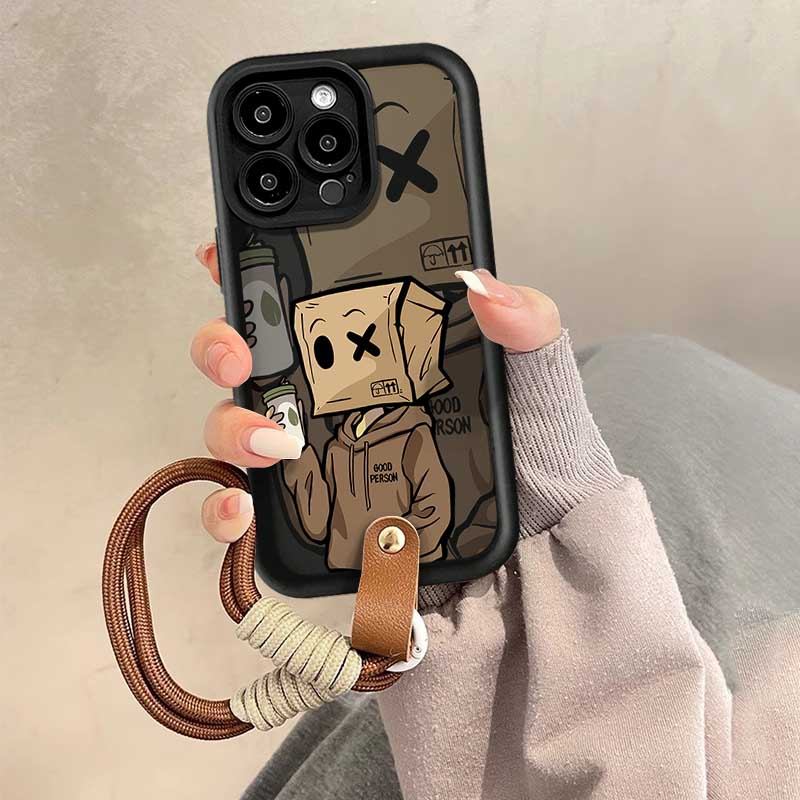 การ์ตูนกาแฟกล่อง Boy สร้อยข้อมือลูกปัดปกหลังสําหรับ VIVO Y17 Y15 Y12 Y12i Y3S 1901 1902 1904 Y7S S1 