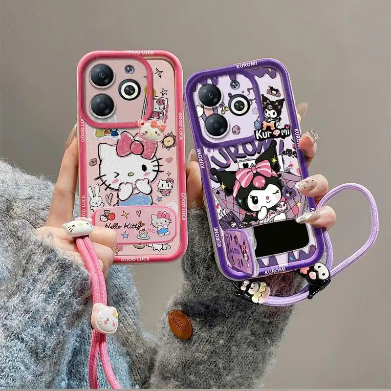 การ์ตูนกระจกวงเล็บเคสโทรศัพท์เหมาะสําหรับ itel P55 4G, A666L, A666LN, P666L น่ารักอะนิเมะกันกระแทกฝา