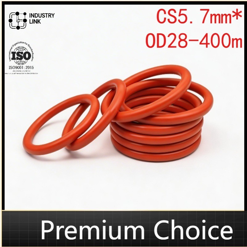 แหวนซีลโอริงซิลิโคนสีแดง CS5.7mm*OD28-400mm แหวนกันน้ํา ส่วนประกอบการปิดผนึกทนอุณหภูมิสูง (GH-ZZA)