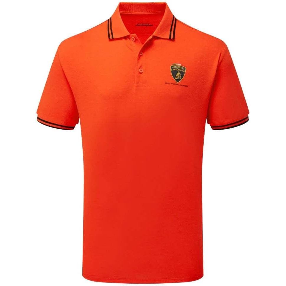 เสื้อโปโลสำหรับเดินทางผู้ชาย Lamborghini Squadra Corse สีส้ม