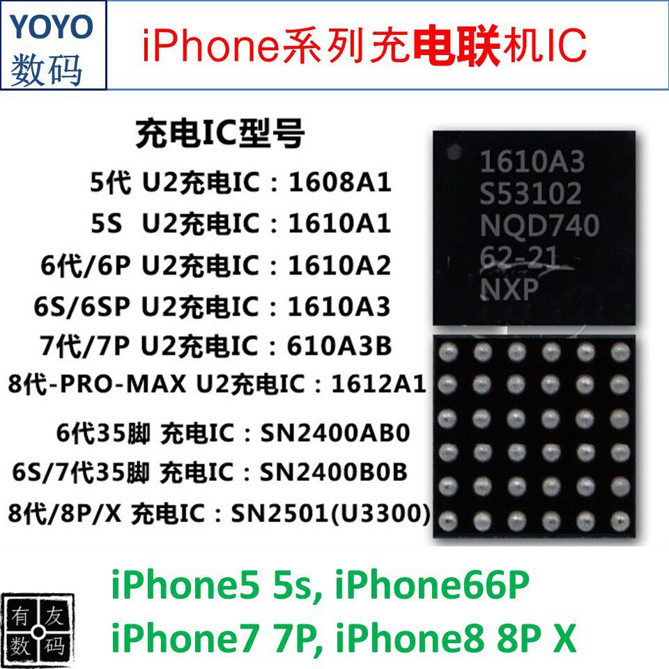 Iphone 5s 6th Generation U2 6S 7th Generation 7P USB ออนไลน์ชาร์จ 1610A1A2A3 610A3B Light Control IC