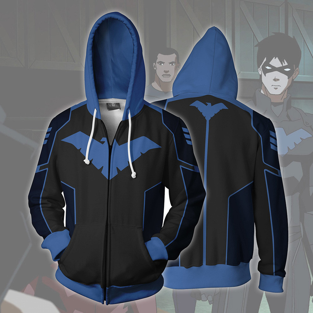 DC Marvel Heroes Batman Nightwing 3D เสื้อกันหนาวคอสเพลย์อะนิเมะพิมพ์ดิจิตอล Hoodie Men260317