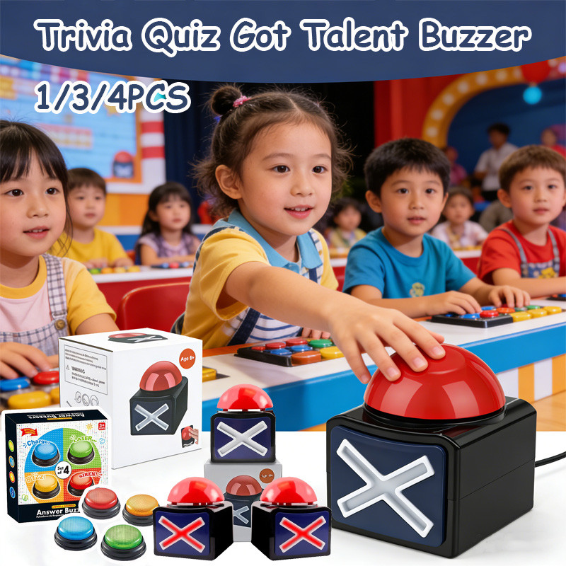 พร้อมส่ง เกมคําตอบ Buzzer เครื่องตอบคำถามแบบกด Trivia Quiz Got Talent Buzzer