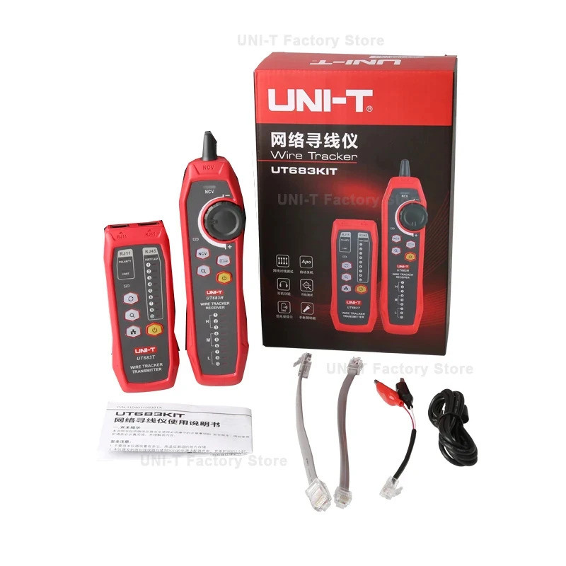 UNI-T UT683kit Wire Tracker เครื่องทดสอบเครือข่าย Line Finder RJ45 RJ11 CABLE Tracker เครื่องตรวจจับ