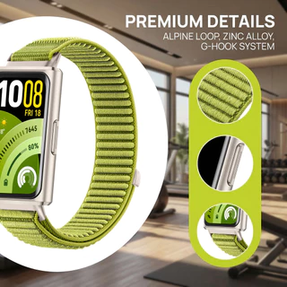 กีฬาสายรัดไนลอนสําหรับSmartwatch Huawei Band 11/11 ProสายรัดBreathable Repalcementเข็มขัดอุปกรณ์เสริมสําหรับHuawei Band 10 9 8 NFC
