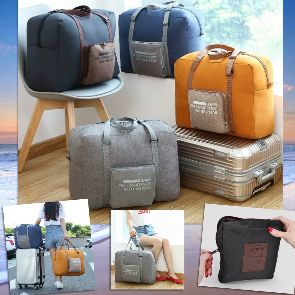 🚀 กระเป๋าเดินทาง พับได้ Travel Bag ขึ้นเครื่องบินได้ Carry On กระเป๋าพับ เก็บของ 🚀
