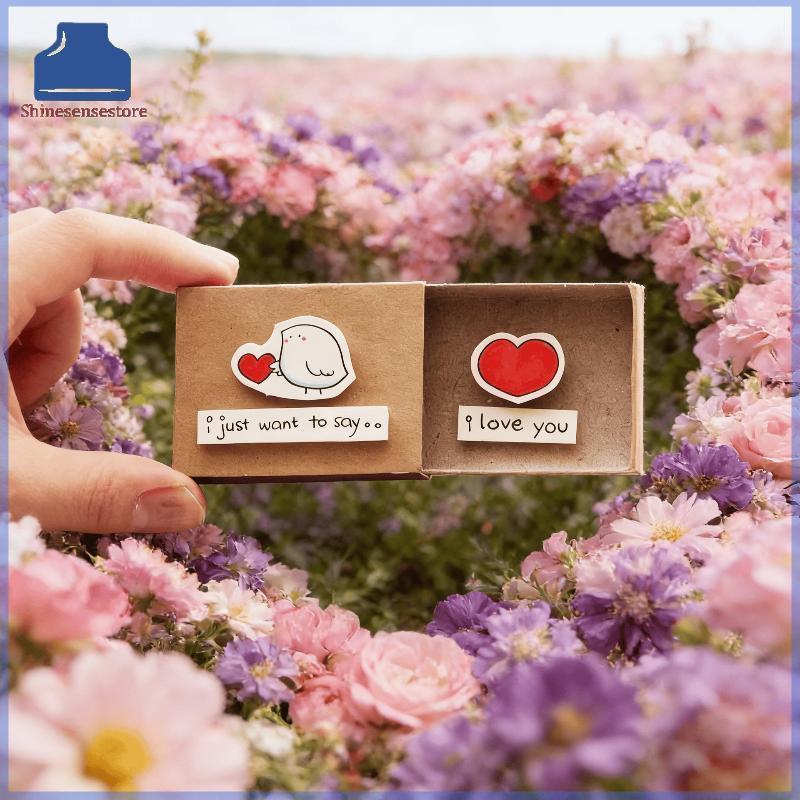 SHINE วันวาเลนไทน์ Handmade Love Box Card โรแมนติกฉันรักคุณข้อความการ์ด Creative Surprise สําหรับครบ