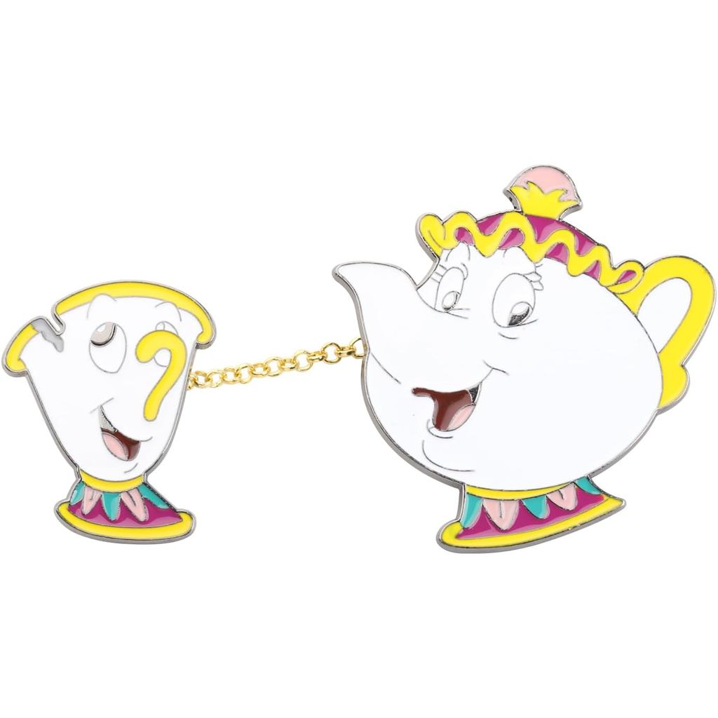 เครื่องประดับจากภาพยนตร์เจ้าหญิง: เข็มกลัดและสร้อยคอนาทีและขนมปัง แรงบันดาลใจจาก Mrs. Potts