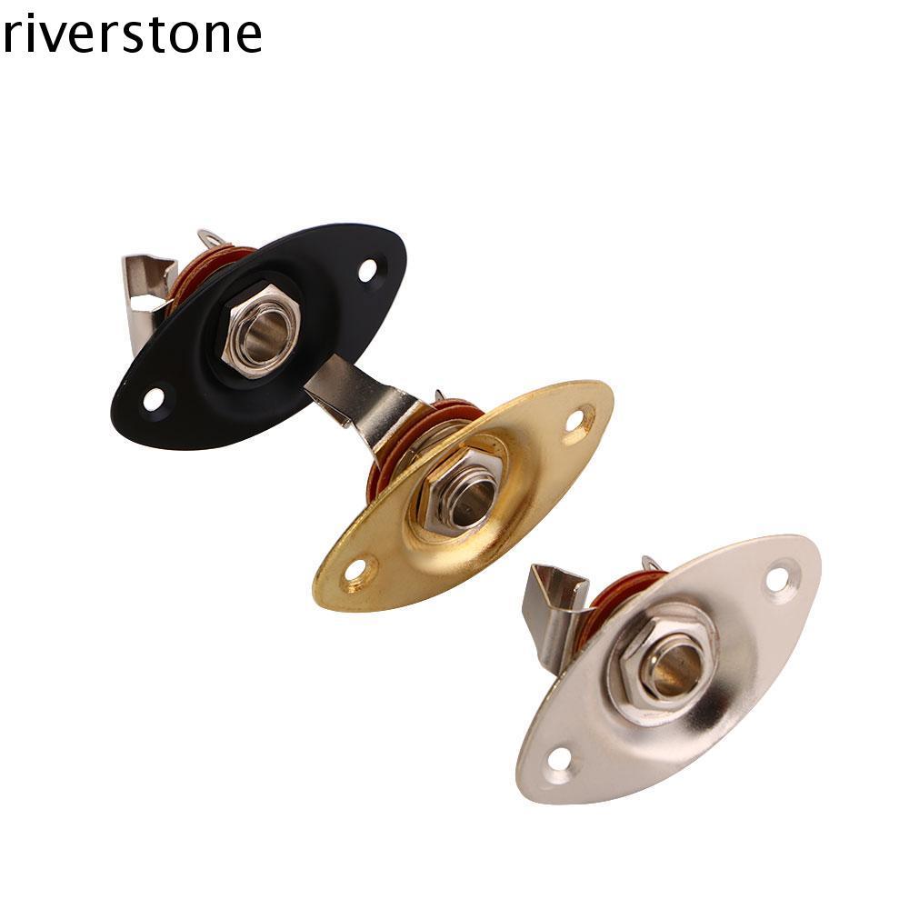 RIVERSTONE Stereo Jack ชิ้นส่วนกีตาร์ไฟฟ้าทนทาน 3 สี Jack Plate & Screws สําหรับกีตาร์ไฟฟ้าเสียง Out