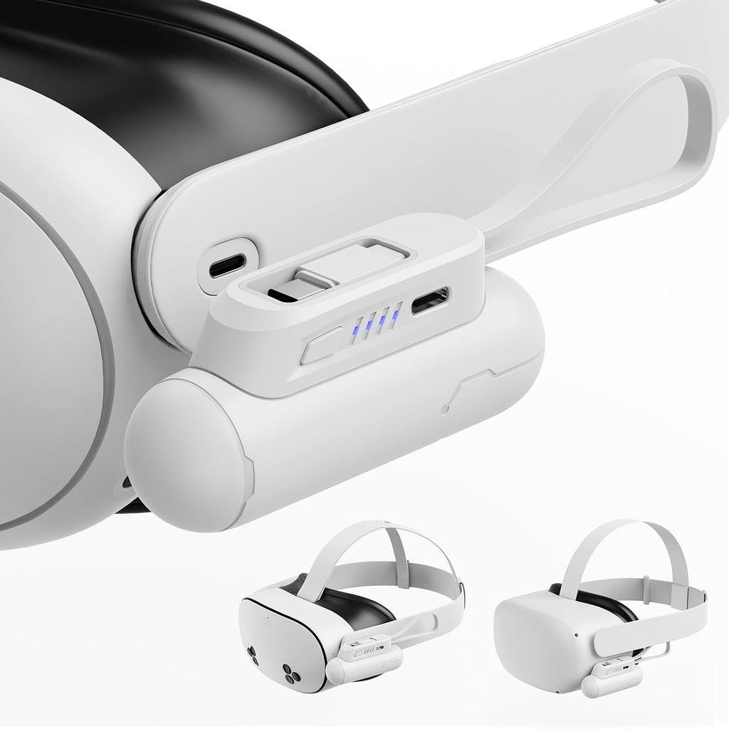 ชุดแบตเตอรี่สําหรับ Meta Quest 3S/3 และ Oculus 2, 20W Fast Charging 6000mAh สายคล้องคอแบตเตอรี่ใช้งา