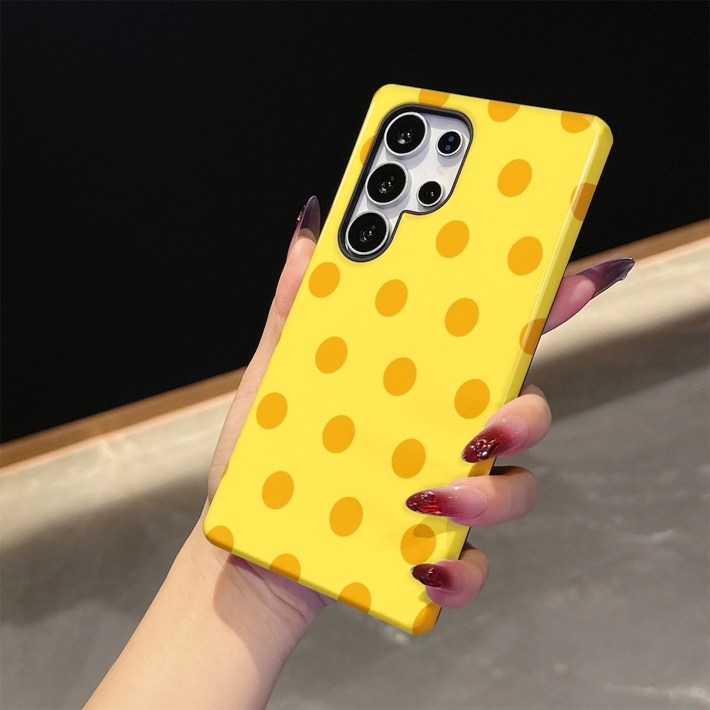 เคสโทรศัพท์ลายจุดสีเหลืองน่ารักสําหรับ Samsung S26 S23 S24 S25 Plus Ultra A16 A26 A36 A56 5G สองชั้นปกหลัง ราคา ถูกที่สุด ดีลบีเคเค แกลเลอรีภาพที่ 5