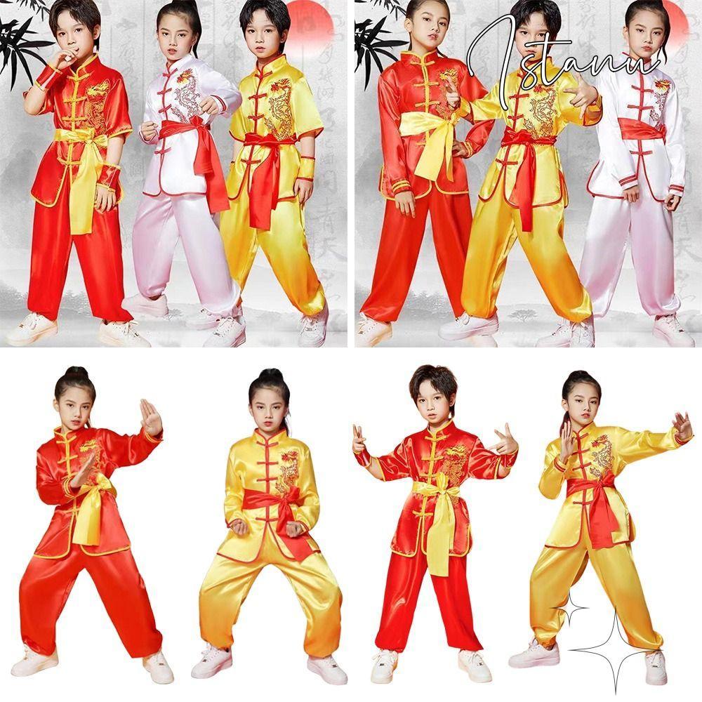 ISTANU Wushu เครื่องแต่งกาย, แขนยาวพร้อมเข็มขัด Kungfu เครื่องแบบ, แฟชั่น Wushu Performance แบบดั้งเ