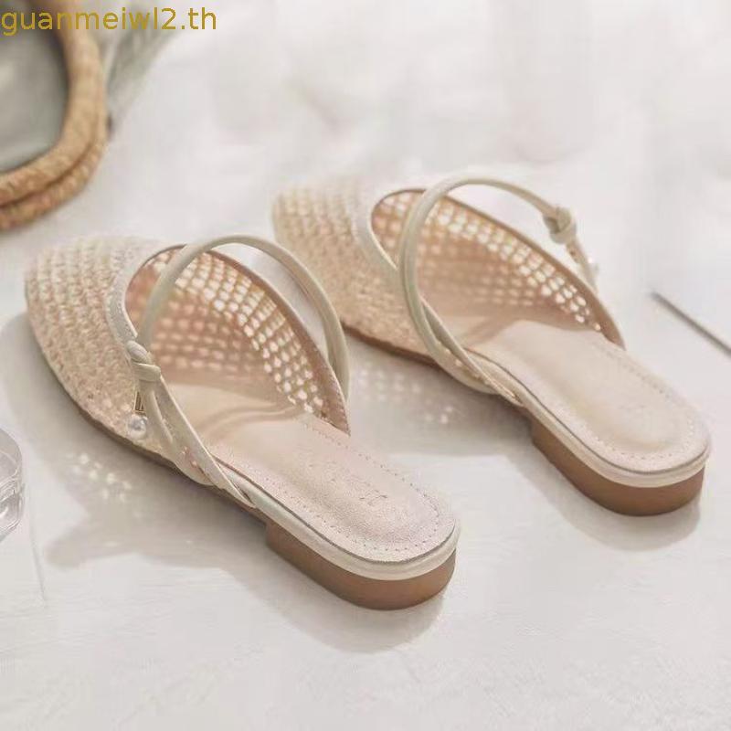 FOXER ผู้หญิงรองเท้าแตะตาข่ายกลวงสบายชายหาดกลางแจ้งรองเท้าแบนรองเท้าแตะสําหรับสุภาพสตรี