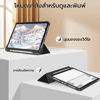 OSGEER Case & Screen Protector ชุดสําหรับ iPad Gen A16 12th/11th/10th Air 8 7 6 5 4 M2 M3 M4 Pro M4 M5 11 นิ้ว | ที่ใส่ดินสอในตัว ด้านหลังพร้อมขาตั้ง Trifold Auto Wake/Sleep