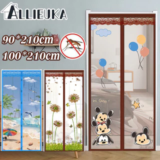 Allieuka ม่านประตู ป้องกันยุง ม่านประตูแม่เหล็กกันยุง ติดตั้งง่าย ห้องครัวห้องนอนห้องน้ำ 5สี 100X210cm