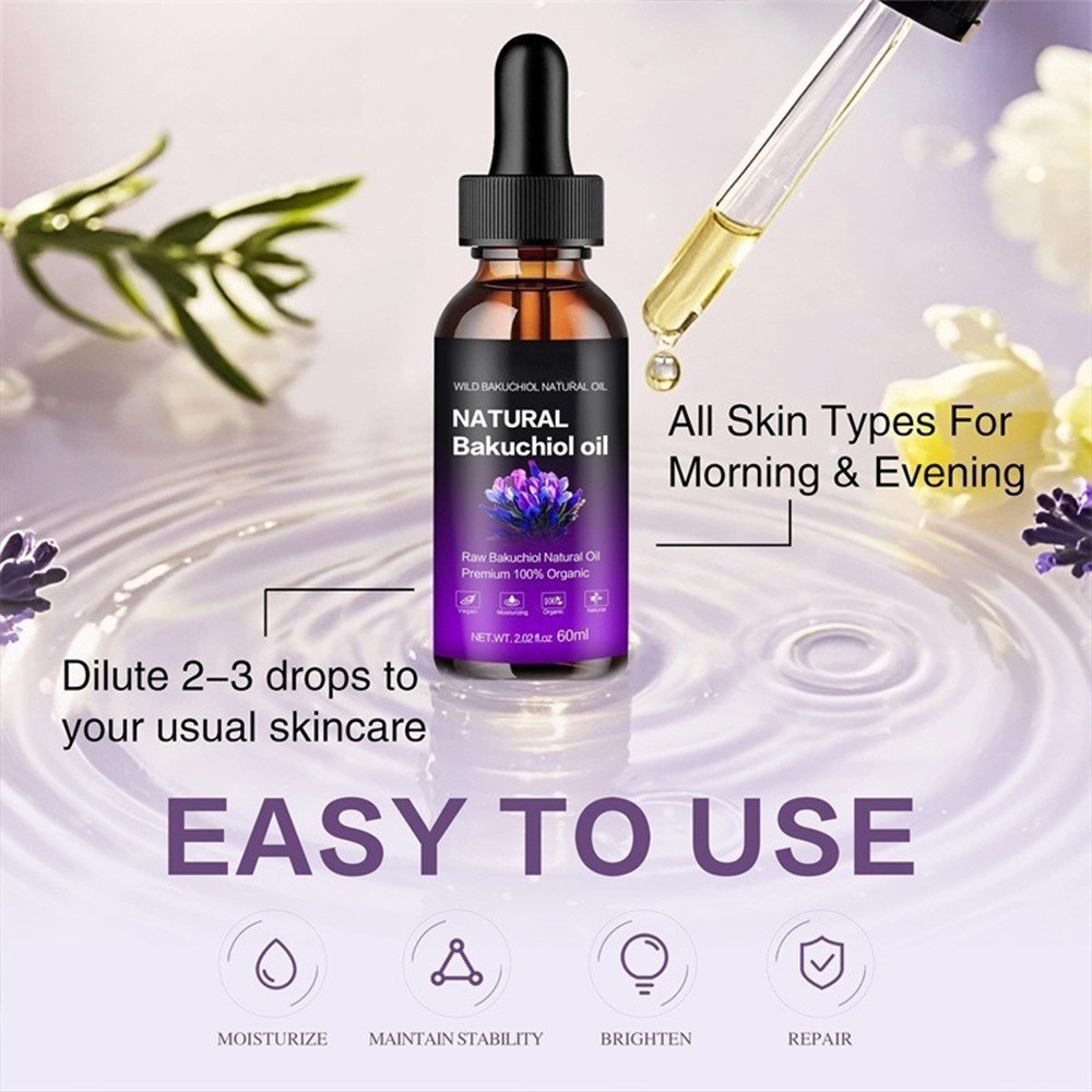 Natural Bakuchiol Oil, Premium 100% Organic Anti-Aging Facial Oil  60ml 1pcs