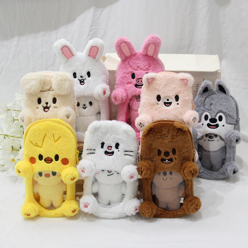Skzoo Pain Bag Stray Children Plush Pencil Case น่ารัก 10 ซม.ตุ๊กตากระเป๋าเด็ก Aidou จี้ตุ๊กตากระเป๋