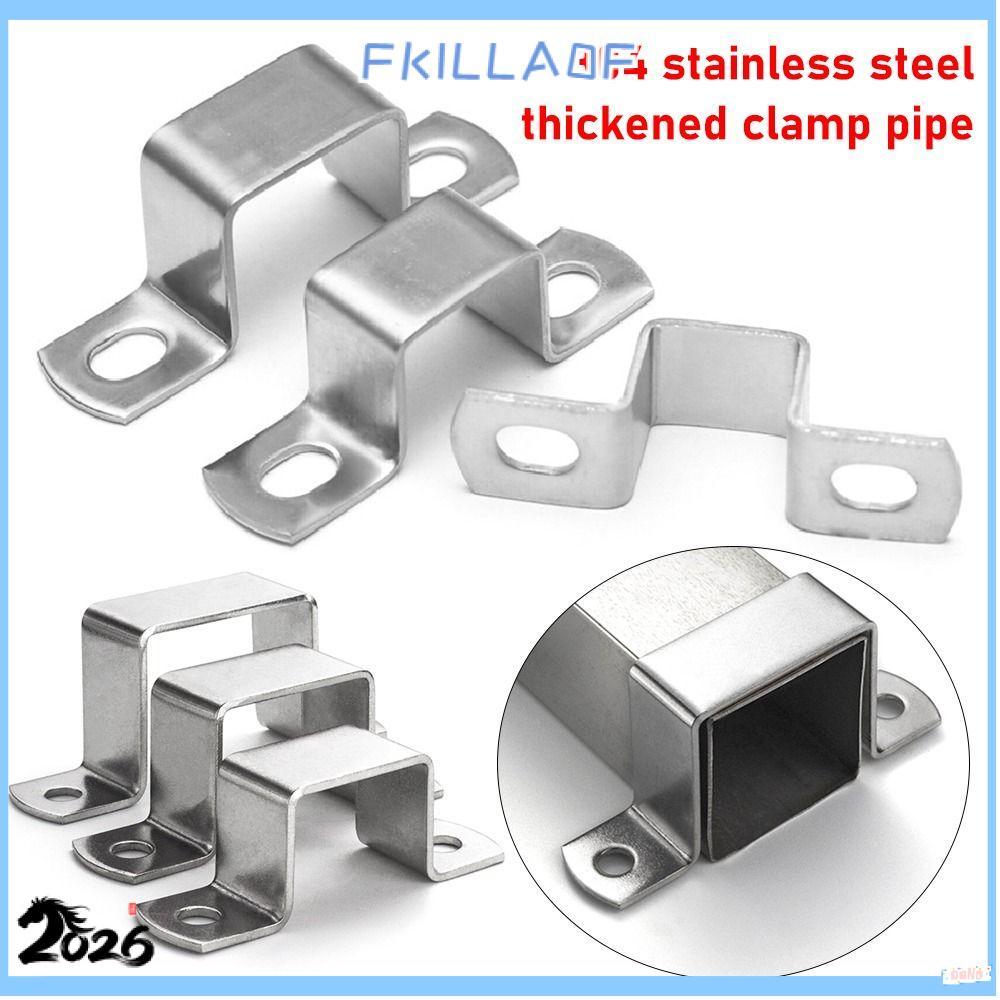 FKILLA0FCR แคลมป์ท่อ Horseback, หัวเข็มขัดยึดคลิป Ohm Tube Card, ทนทาน 304 สแตนเลสประปากระชับ M-รูป 