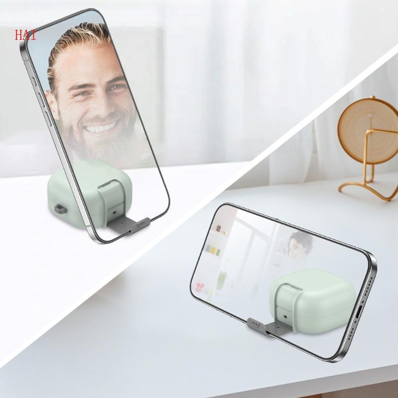 HAI Travel กล่องชาร์จสําหรับ Buds 4P Design พร้อมหัวเข็มขัดแบบแขวนที่ใช้งานได้จริงและฟังก์ชั่นขาตั้ง