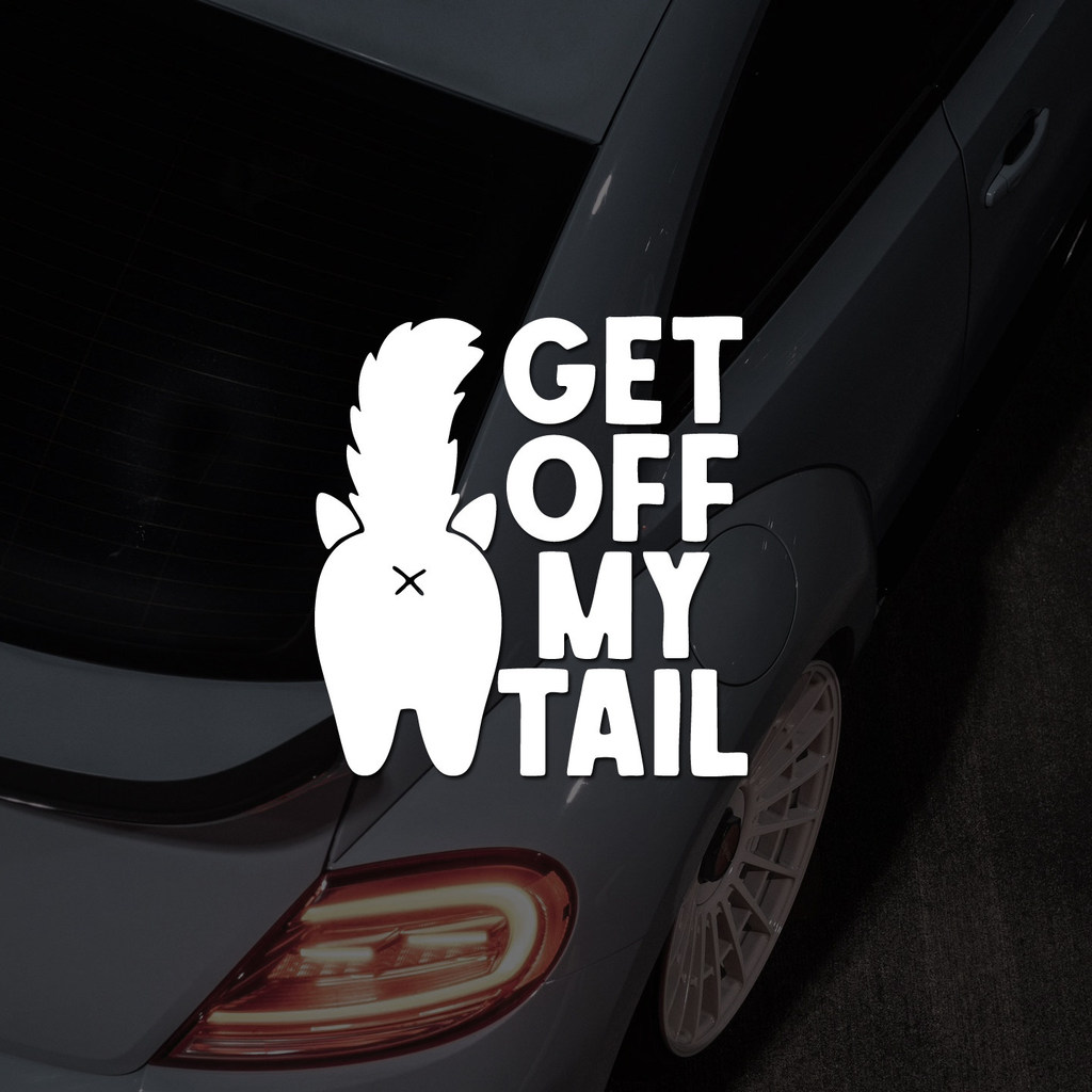 GET OFF MY TAIL สติ๊กเกอร์สะท้อนแสง ห่างไกลจาก MY TAIL Cat Car Sticker สติ๊กเกอร์คําเตือน ราคา ถูกที่สุด ดีลบีเคเค