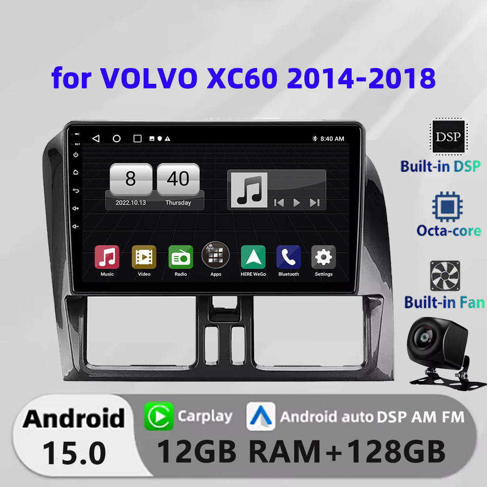 Honxun เครื่องเสียงรถยนต์หน้าจอสัมผัส android หัว 9 นิ้ว 8G+64 สําหรับ VOLVO XC60 2014-2018 carplay 