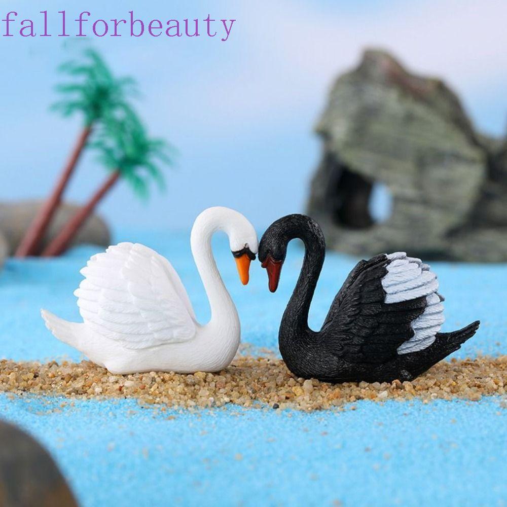 FALLFORBEAUTY Swan Miniatures, Craft Cute Goose Model, Creative DIY Animal Lover Swan Jewelry บอนไซ
