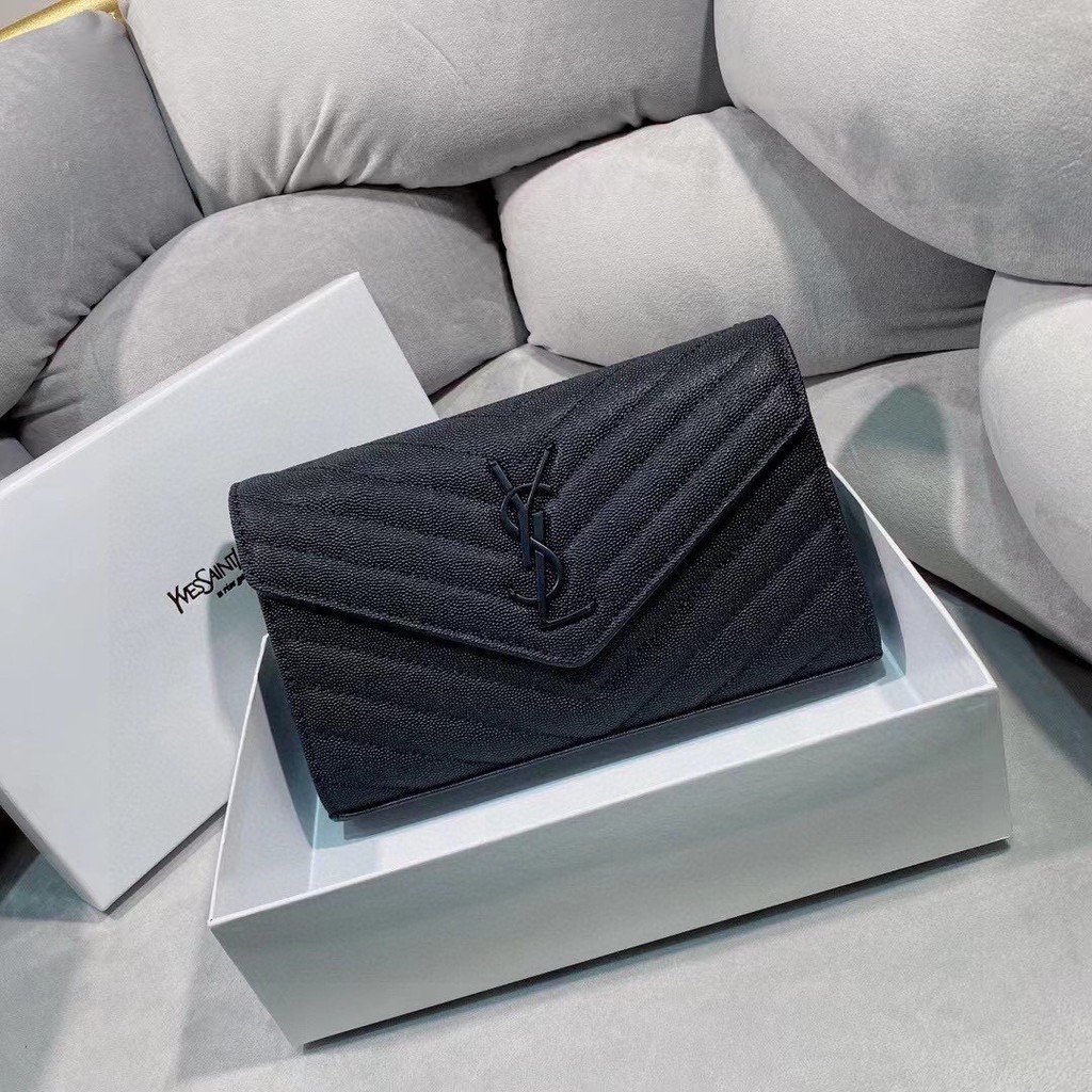 Ball Grain Leather ขนาด 24x14 กระเป๋าสะพายมัลติฟังก์ชัน กระเป๋าสตางค์คุณภาพสูง