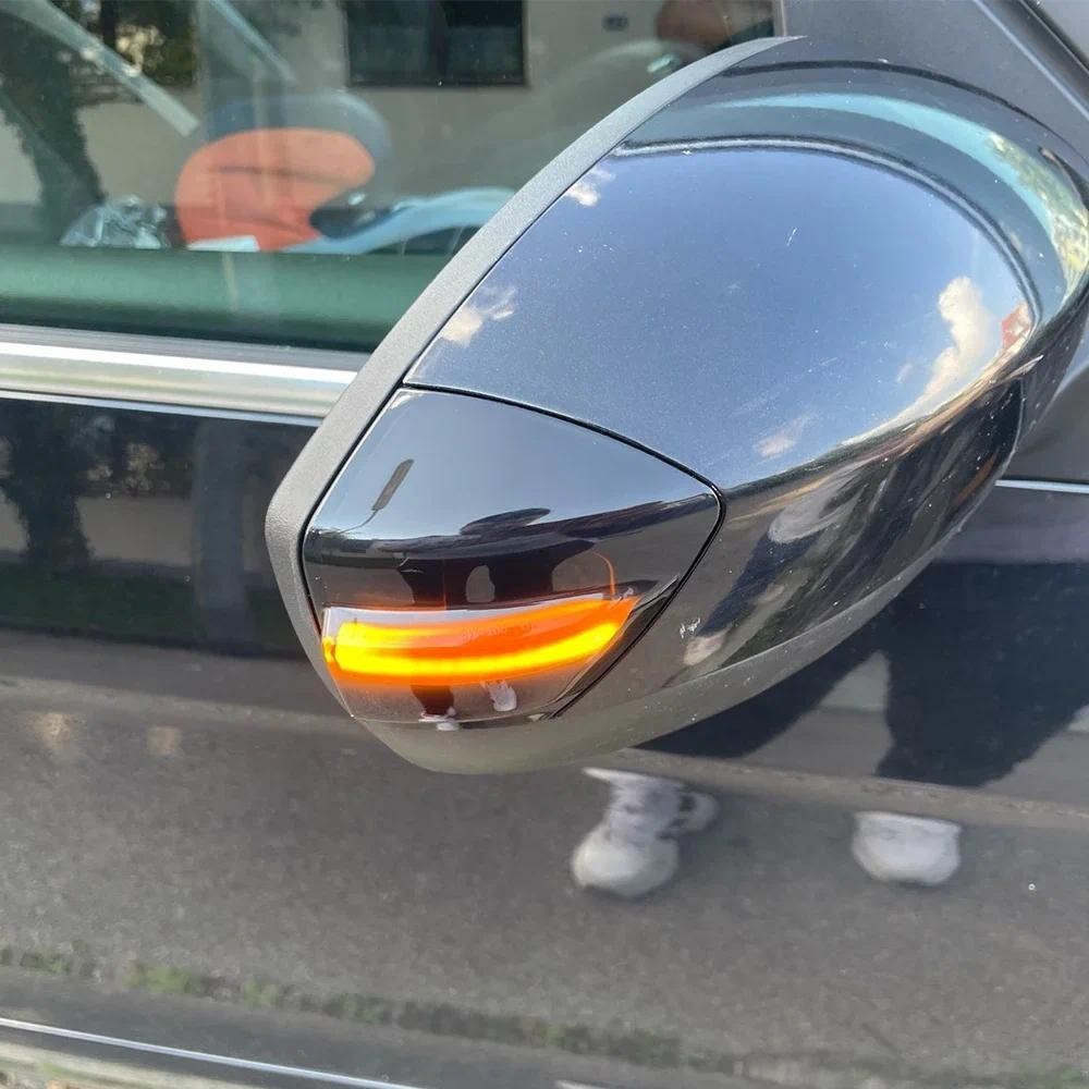 LED แบบไดนามิกไฟเลี้ยวด้านข้างกระจกลําดับ Blinker ไฟแสดงสถานะสําหรับ Ford S-Max 07-14 Kuga C394 08-1