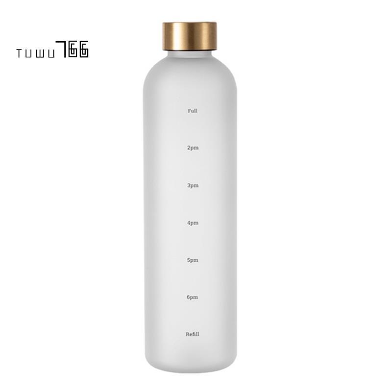 [tuwu766]ขวดน้ํา 1 ลิตรพร้อมเครื่องหมายบอกเวลา 32 OZ สร้างแรงบันดาลใจการออกกําลังกายแบบใช้ซ้ําได้กีฬ