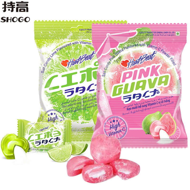 Guava hartbeat Lemon Candy Grain Water Guava Candy Girl ไทยรสนําเข้าขนมมะม่วงเค็ม JEAT