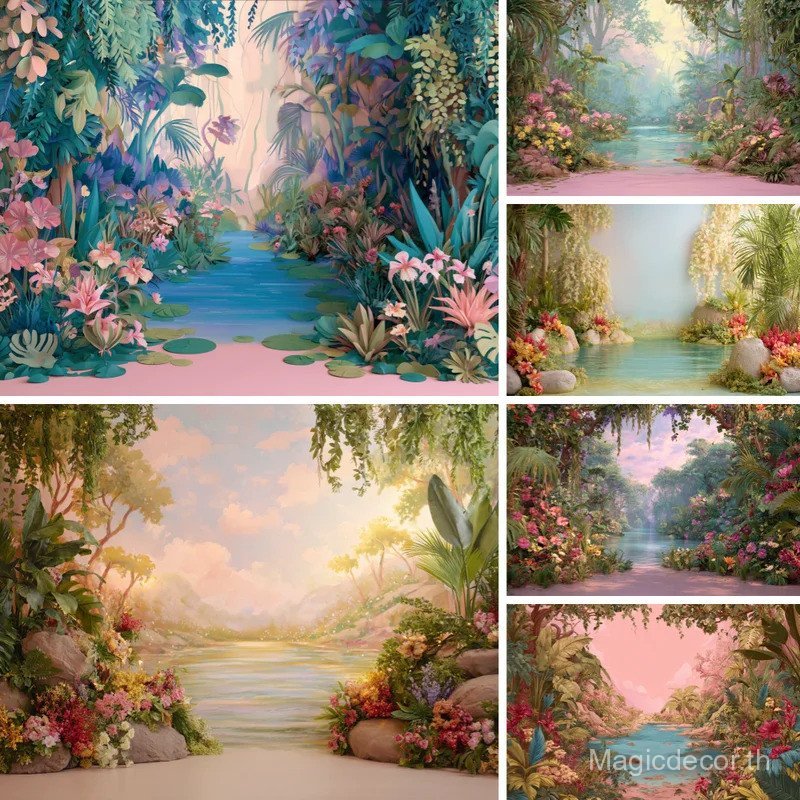 สีเขียวเขตร้อนปาล์มต้นไม้ใบภาพพื้นหลังฉากหลังฤดูร้อนสําหรับถ่ายภาพป่าฤดูร้อนถ่ายภาพอุปกรณ์ประกอบฉาก
