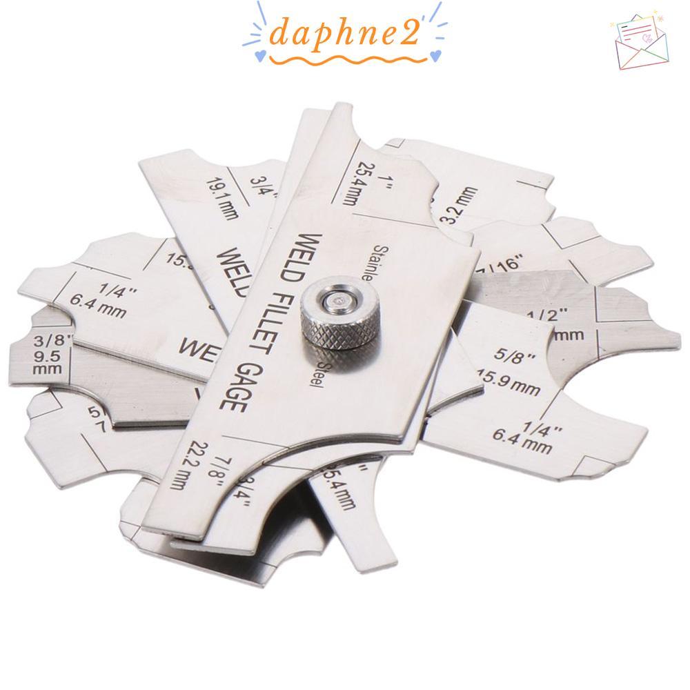 DAPHNES 7PCS เครื่องเชื่อม, MM & นิ้ว 1/8-1 Fillet Weld Gages ชุด, Ulnar เชื่อมวัด MG-11 โลหะเชื่อมต