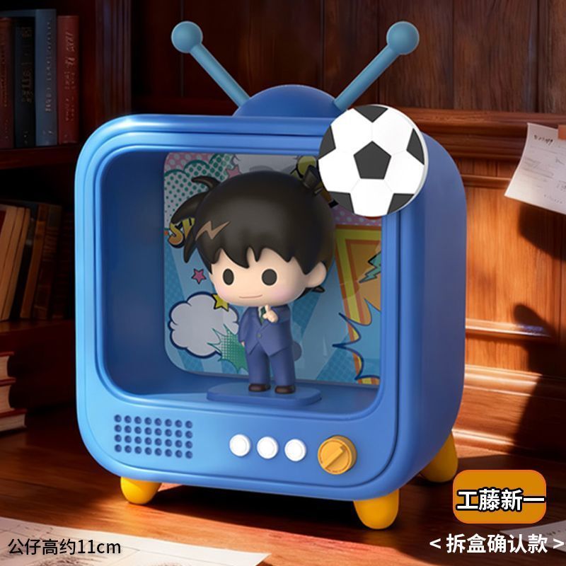 Detective Conan TV Series กล่องตาบอดหุ่น Light-Up เครื่องประดับ Shinichi Kudo เดสก์ท็อปหุ่น