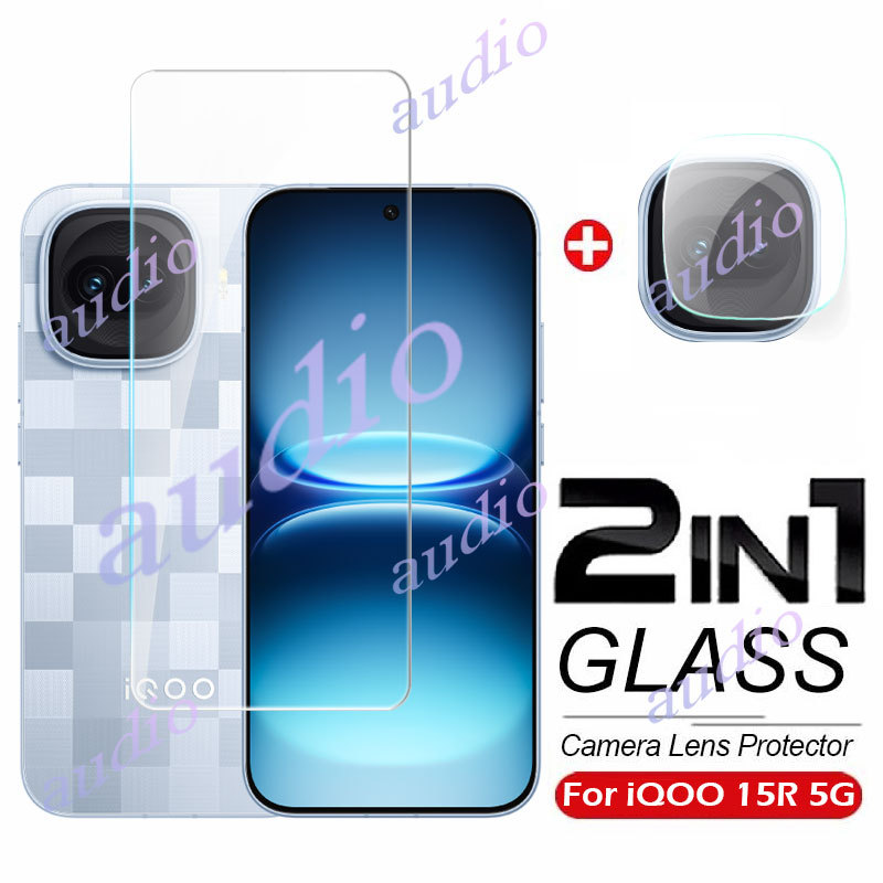 IQOO 15R 5G 2In1 กระจกนิรภัยแบบเต็มหน้าจอป้องกันฟิล์มพร้อมกล้องเลนส์ Protector สําหรับ vivo iQOO 15R
