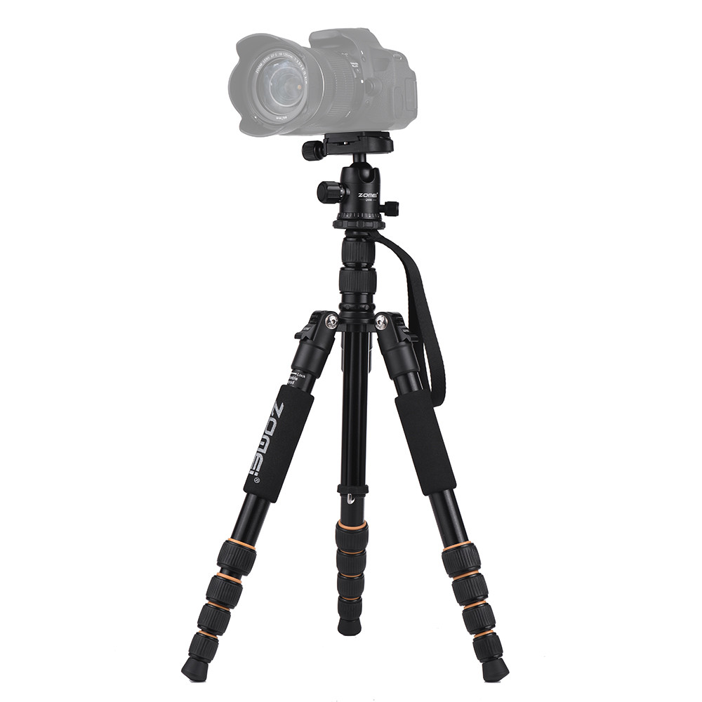Guli ZOMEI Q666 59 นิ้วขนาดกะทัดรัดแบบพกพาอลูมิเนียมกล้องขาตั้งกล้อง Monopod พร้อมหัวบอล/ Quick Rele