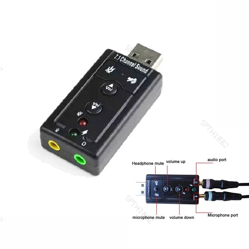 การ์ดเสียงเสียง USB 3D ภายนอก 7.1 CH ช่อง Mic อะแดปเตอร์ลําโพง 3.5 มม.แจ็คสเตอริโอสําหรับ Win XP Win