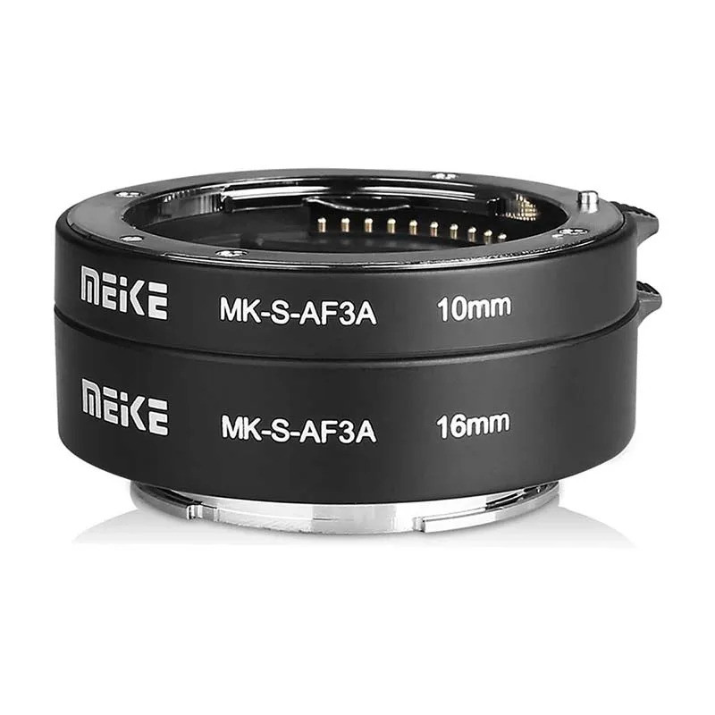 MEIKE 10 + 6 มม. AF Macro Tube ชุดสําหรับ Sony E/FE MountMetal Extension แหวนใช้งานร่วมกับ A7/NEX Fu