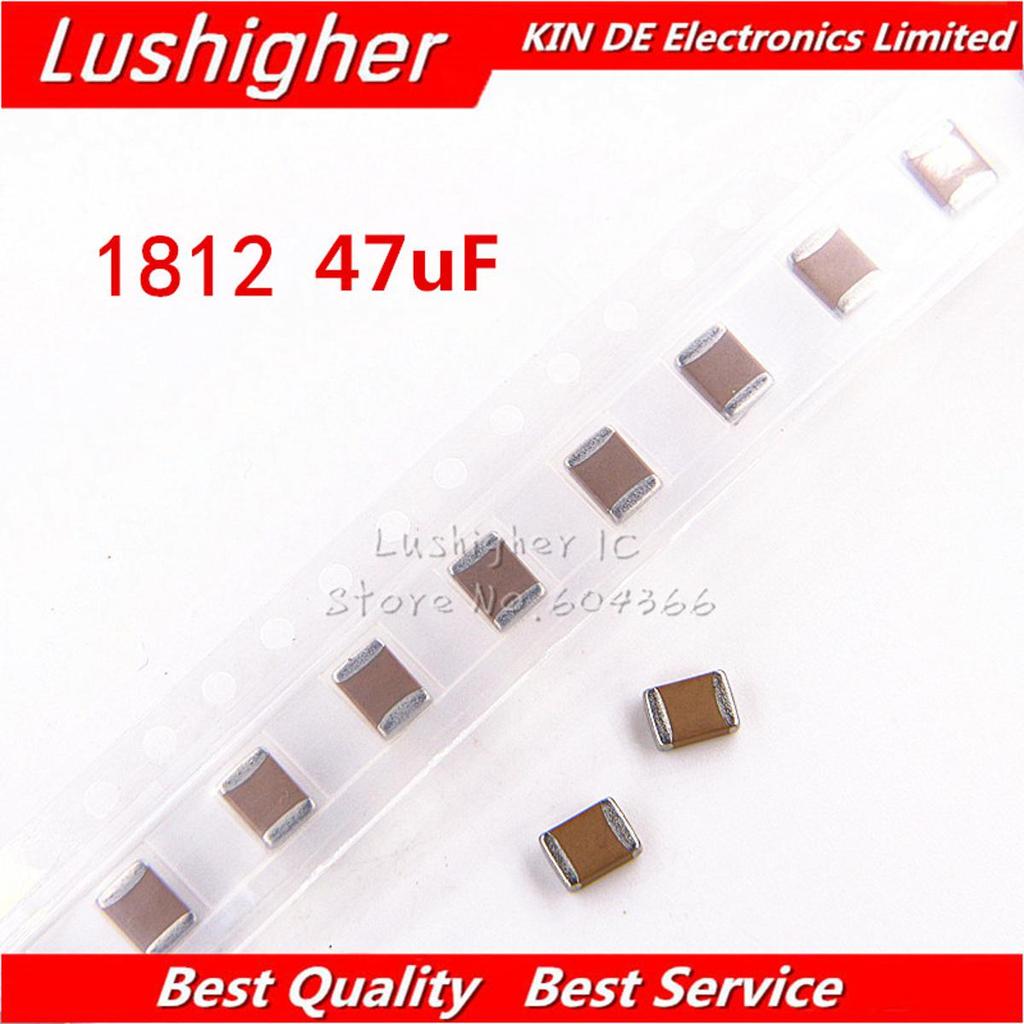 10 ชิ้น 1812 4532 47uf 476K 500V X7R 10% SMD MLCC ตัวเก็บประจุเซรามิก