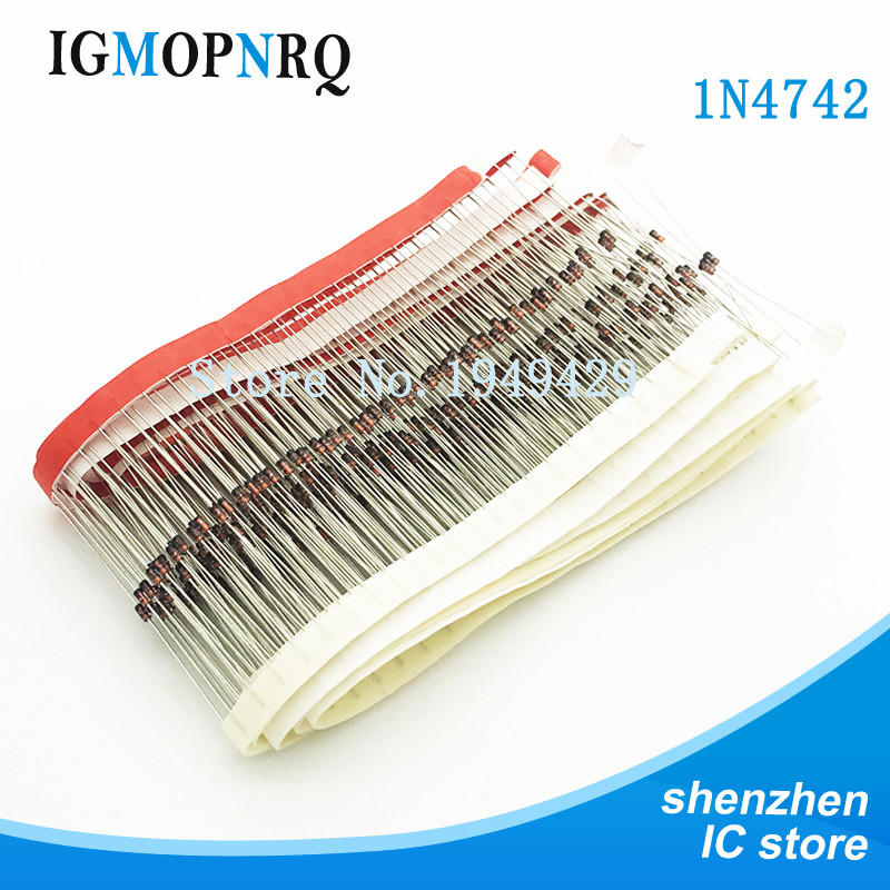 100PCS 1W 12V 1N4742A 1N4742 DO-41 ไดโอด 12V 1W ZENER 5% ใหม่ fast การจัดส่ง