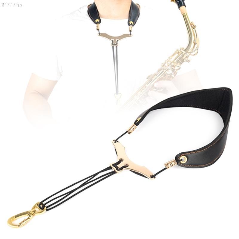 Bilin ปรับแซกโซโฟนสายคล้องคอสลิงสบาย Sax Harness หนังเบาะ