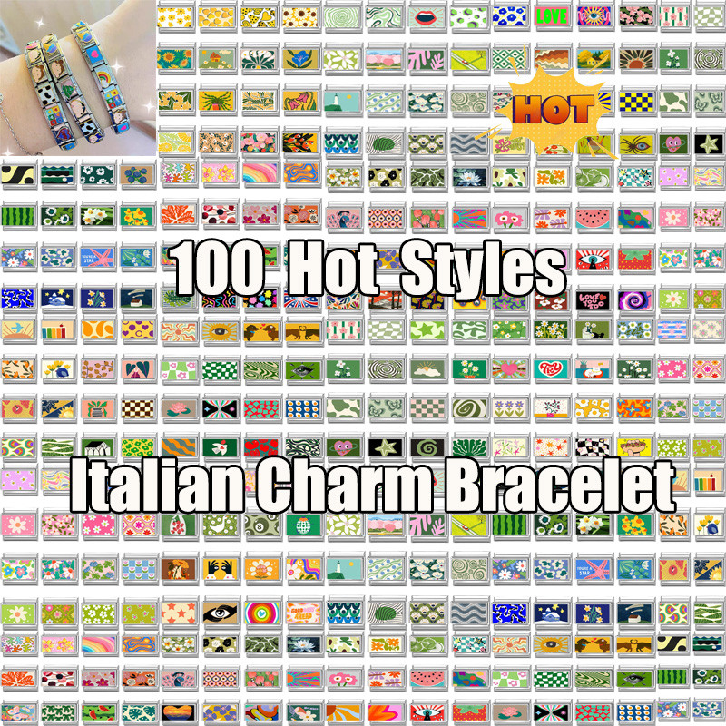 ฤดูใบไม้ผลิที่สวยงามสีเขียวสีอิตาเลี่ยน Charm สร้อยข้อมือ Seagull แมวผีเสื้ออิตาเลี่ยน Charm Links Fit 9 มม.สร้อยข้อมือสแตนเลสเครื่องประดับ DIY ทําของขวัญ
