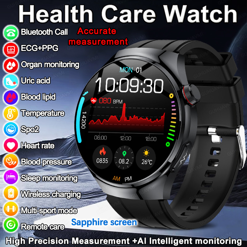 2026 นาฬิกาอัจฉริยะสำหรับผู้ชายวิเคราะห์สุขภาพด้วย AI ตรวจกรดยูริก ECG PPG ไขมันในเลือด ความดันโลหิต